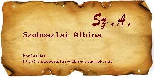 Szoboszlai Albina névjegykártya